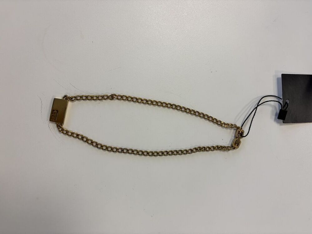 Givenchy Vintage Gold Tone Curb Chain Logo Bracelet
